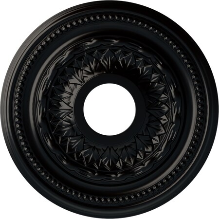 Ekena Millwork Galway Ceiling Medallion (Fits Canopies up to 3 1/4"), 15 3/4"OD x 3 1/4"ID x 1"P, Jet Black CM15GABLF